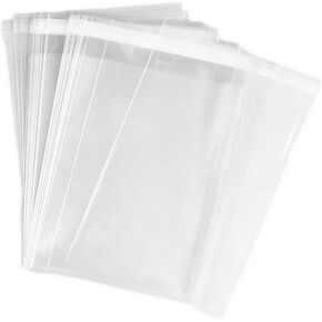 100PCS 1.2mil 9 x 12 Inch Thick Clear Automatic Sealing Flat Cello/Cellophane Treat Bag Packaging Bags with Adhesive Closure Good for Snacks Bakery Candies