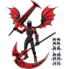 Lucky 13 Action Figure Set, 3D Printed Robot, Dummy Set, Collectors Desktop Decoration, Red
