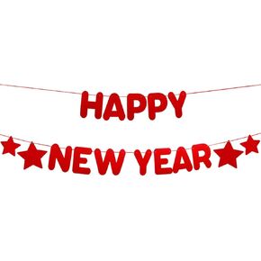 KatchOn, Happy New Year Banner Red 2025 - No DIY, 10 Feet | New Year Sign, Happy New Year Decorations 2025 | New Years Eve Banner for Red New Years Decorations 2025 | New Years Decorations 2025 Red