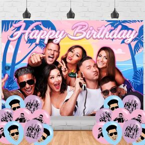 Jersey Shore Birthday Party Backdrop Photo Background Jersey Shore Birthday Party Decorations Banner Super Kitties Girls Theme Photography Backdrop