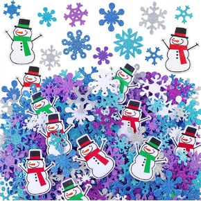 Aodaer 600 قطعة من ملصقات رغوة ندفة الثلج اللامعة لتزيين عيد الميلاد ذاتية اللصق لرجل ثلج الشتاء ملصقات DIY للمشاريع الحرفية لصنع البطاقات لتزيين حفلات عيد الميلاد in Kuwait