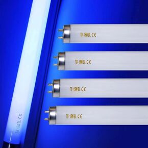 amgolibi 4 Pack 18 Inch 15 Watt UVA Black Light Bulb F15T8/BL Replacement T8 BL Fluorescent Lamps for 30W Machine 350BL 365nm Blue Light