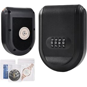 Magnetic Key Box for Under Car with Combination Lock Hidden Key Holder for Outside with Magnet for Storage Spare Key Outdoor Keychain Lock Box (1, Orange)