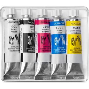 Caran D'ache Gouache 3 Primary Colors Plus Black & White, 10 ml (2003.305)