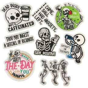 9Pcs Funny Patches, Hook & Loop Patch for Hats Vests Jackets Backpacks Uniforms/Style 1