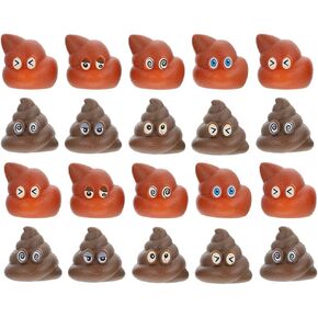 Zerodeko 60 Pieces Poop Toys Funny for Kids Cute Fake Poop Toys Plastic Poop Models Game Tossing Toys Realistic Poop Toys Party Prank Toys