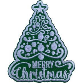 Christmas Tree Patch, 3 Inches Sew On Iron On Patches Christmas Embroidery Patches for Clothes Backpacks Hats Jeans Bags, Aesthetic Christmas Embroidered Patches, Beautiful Gifts for Christmas