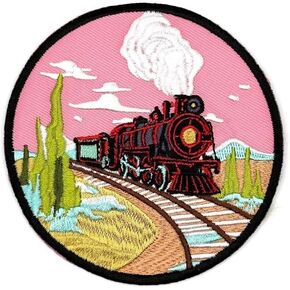 3.5" Train Patch, Train Patches Applique - Vintage Embroidered Patches - Applique Patches for Kids/Children - Western Patches - Kids Patches Iron On - Kids Applique - Boys Iron On Patches