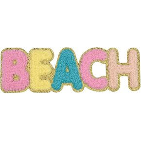 1 Pcs Blessed Chenille Letter Patches with Gold Edges, Iron on Patches for Hats Clothes Bags Backpacks Jeans Repair. (Blessed) in Saudi Arabia