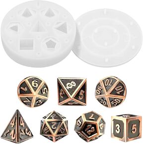 Large Dice Resin Molds DND Silicone Molds Set of 7 Dice Epoxy Resin Molds Dice Silicone Molds for DIY Dices Making Table Board Game Role Playing Games