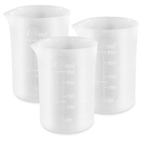 Coopay 250 ml Silicone Measuring Cups for Resin Non-Stick Mixing Cups Glue Tools, Precise Scale for for Resin DIY Craft Jewelry Making, 3 PCS