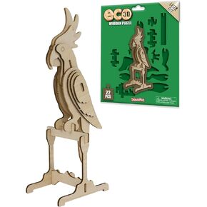 لغز الببغاء الخشبي البيئي ثلاثي الأبعاد من Deluxebase. مجموعة ألغاز DIY ثلاثية الأبعاد ذات طابع حيواني. ألعاب حيوانات الغابة الخشبية المستدامة. مجموعات بناء نماذج مثالية للألعاب التعليمية وهدايا حفلات الأطفال