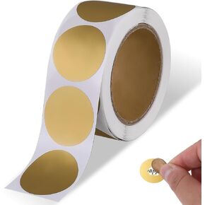 300 Pack Scratch Off Stickers Labels 1" Round Circle Scratch Off Labels Self Adhesive Labels for Lottery Tickets DIY Raffle Ticket Games Creating (Gold)