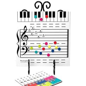 Dry Erase Music Staff White Boards, Magnetic Dry Erase Board Note Reading Borad for Music Lessons Piano Teaching Music Gift, Double Sided Music Staff Whiteboard for Kids Students
