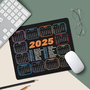 1pc 2025 Calendar Mouse Pad, Non-Slip Bubber Sole and Comfortable Mousepad, Waterproof Mouse Mat for Computer, Laptop, Office, Home 9.5 * 7.9 * 0.12in