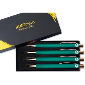 InnoBeta Irish Gifts for Women, Men, Teens, Ballpoint Pen Set of 4, Lucky Shamrock Irish Theme Stuff for Friends, Coworkers