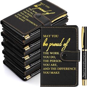 Leather Journal Notebook Thank You Gifts Inspirational Journals with Ballpoint Pens Bulk Team Gift Notepad for School Teacher Nurse Office Employee Coworker(May You Sign,10 Sets)