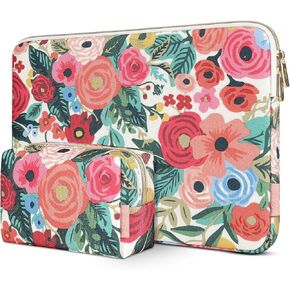 DOMISO 17.3 inch Laptop Sleeve Case Water-Resistant Computer Cover Bag with Small Pocket for HP, Dell, Asus Notebook,Rose