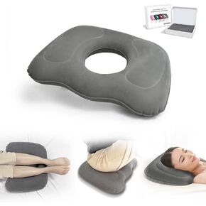 Inflatable Donut Cushion Seat,Height Adjustable Hemmoroid Pillow,Portable BBL Life Cushion:Pressure Relief for Hemorrhoid Treatment,Tailbone Pain,Bed Sore,After Surgery 13.65"x11"x3.3"