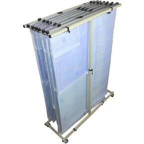 Rolling Stand Wheels Mobile Vertical Plan Center Blueprint Storage File Rack Height & Leight Adjustable