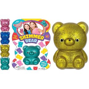 JA-RU Glitter Gummy Bear Toy (8 Bears Assorted) Mochi Squishy Toys for Kids. Animal Stress Balls Sensory Bin Filler. Treasure Box Toys for Classroom, Birthday Party Favors. 4340-8s