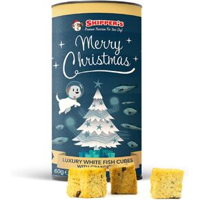 SKIPPER'S Christmas Advent Calendar for Dogs - Contains White Fish Treats, Luxury Fish Skin Cubes & Salmon Supreme Cubes, Christmas Fishy Advent Calendar 2024, Premium Nutrition for Your Dog | (2.82 Oz)
