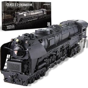 Piececool 3D Metal Puzzles for Adults, Class S-2 Locomotive Steam Train Model Building kit, Creative Gifts for Christmas Birthday Valentines Day