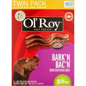 Ol' Roy Bark'n Bac'n Dog Treats, (Bark'n Bac'n, 50-Ounce)