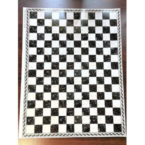 Dollhouse Miniature Black & White Marbled Square Checked Tile Flooring 1:12 Scale