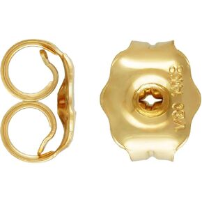 10pcs Adabele Real 1/20 14K Gold Filled 5mm/0.2 Inch Butterfly Earring Back Replacement Findings Earnut for Stud Drop Earrings Jewelry Making JK1-J1