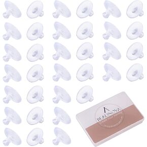 BEADNOVA Silicone Earring Backs Rubber Earring Backs for Studs Clear Plastic Bullet Clutch Earstud Backings Replacements for Posts Lifter Earing Stopper Heavy Studs 120pcs