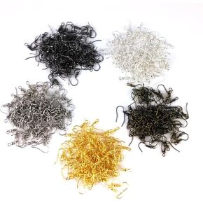 yueton 500pcs Mix Color Metal Wire Bead Earring Hooks Earwires