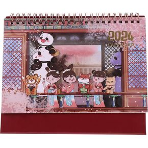 LOGOFUN 2024 Calendar Monthly Calendar Cartoon Desktop Standing Daily Planner Calendar in Kuwait