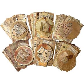 Maxleaf Vintage Time Collection Material Pack - 240PCS Vintage Plants Flowers Newspapers Maps Foods Collection Material Pack for Planners Scrapbook Journals, 6Series Vintage Scrapbook Supplies