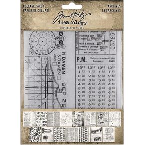 Tim Holtz Iddeaology Collage Paper, Archives
