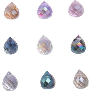 90Pcs Mixed Glass Beads Crystal Beads Colored Glass Beads Teardrop Beads Water Drop Bead Charms for Jewelry Craft Making