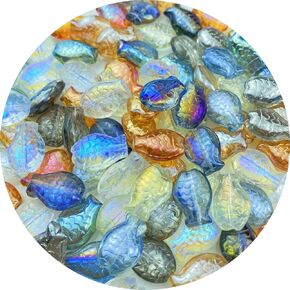 90pcs Fish Crystal Glass Beads for Jewelry Making Fish Glass Spacer Beads Colorful Cute Fish Beads for Earring Bracelet Necklace Key Chains Jewelry DIY Craft Making, 14x10mm
