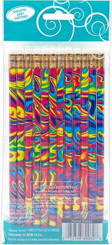 RoseArt Scribble Stuff Fashion Pencil Pack, Fun Blue Marble Edition, Unsharpened Back To School, 12 Count in Saudi Arabia