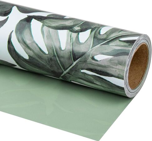 LeZakaa Reversible St. Patrick's Wrapping Paper, Luck Truck, Four-leaf Clovers, Green Solid Color for St. Patrick's Day Gift Wrap, DIY Craft, Mini Roll, 17 inches x 32.8 Feet (46.45 sq.ft.) in Saudi Arabia