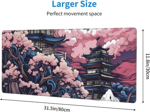 Beautiful Pink Clouds Art Gaming Mouse Pad XL, Large Non Slip Rubber Mousepad, Stitched Edges Mouse Pads, Long Extended Mouse Pad,31.5'' X 11.8'' in Saudi Arabia