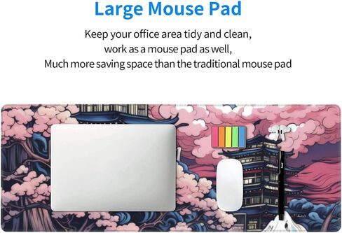 Beautiful Pink Clouds Art Gaming Mouse Pad XL, Large Non Slip Rubber Mousepad, Stitched Edges Mouse Pads, Long Extended Mouse Pad,31.5'' X 11.8'' in Saudi Arabia