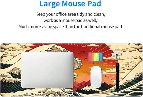 Beautiful Pink Clouds Art Gaming Mouse Pad XL, Large Non Slip Rubber Mousepad, Stitched Edges Mouse Pads, Long Extended Mouse Pad,31.5'' X 11.8'' in Saudi Arabia