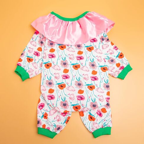 LovinPet Large Dogs Clothes, Large Dog Pajamas, Anti Licking Dog Recovery Suit, Lightweight Fashion Hill Flowers Red, Pink, Green Prints Dog Clothing, UV Protection, Easy Wearing Dog Jumpsuit XXL in Saudi Arabia