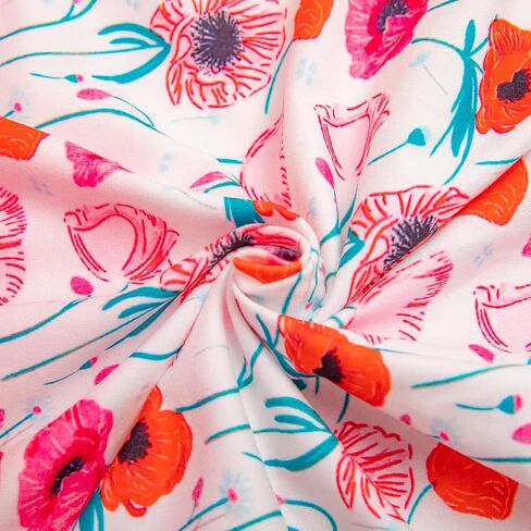 LovinPet Large Dogs Clothes, Large Dog Pajamas, Anti Licking Dog Recovery Suit, Lightweight Fashion Hill Flowers Red, Pink, Green Prints Dog Clothing, UV Protection, Easy Wearing Dog Jumpsuit XXL in Saudi Arabia