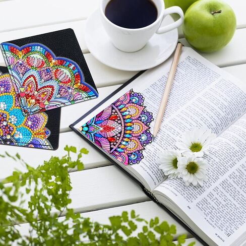 Fennoral 4 قطع الماس المرجعية مجموعات للبالغين والأطفال الماس الزاوية الإشارات المرجعية DIY المرجعية الماس الفن مجموعات لهدايا عيد ميلاد المنزل مكتب المدرسة القراءة الحرفية in Kuwait