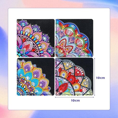 Fennoral 4 قطع الماس المرجعية مجموعات للبالغين والأطفال الماس الزاوية الإشارات المرجعية DIY المرجعية الماس الفن مجموعات لهدايا عيد ميلاد المنزل مكتب المدرسة القراءة الحرفية in Kuwait