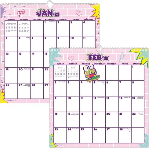 تقويم Hello Kitty & Friends 2025 - تقويم حائط حلزوني فاخر 2025 Hello Kitty يتميز بحزمة Kuromi & My Melody مع أكثر من 100 ملصق تذكير بالتقويم (هدايا Hello Kitty، لوازم المكتب) in Saudi Arabia