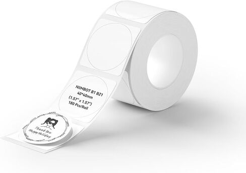NIIMBOT Thermal Label Maker Paper 50×50 mm Round White 2Packs for B1 Label Maker in Saudi Arabia
