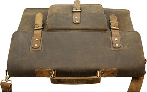 Vintage Laptop Messenger Bag Retro Brown Stylish Office Briefcase & Crossbody Travel Companion for Men and Women in Kuwait