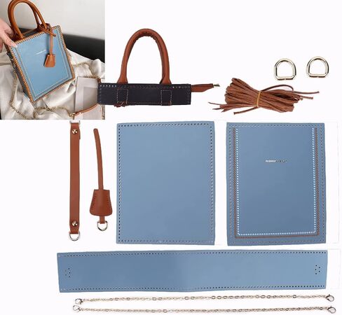 Leather Bag Making Kit PU Leather Crochet Bags Making Accessories for Handbag Purses Shoulder Bags Crossbody Bags(White) in Saudi Arabia